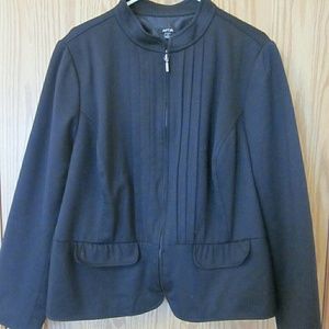 Apt. 9 Black Zip Up Bleated Blazer Jacket